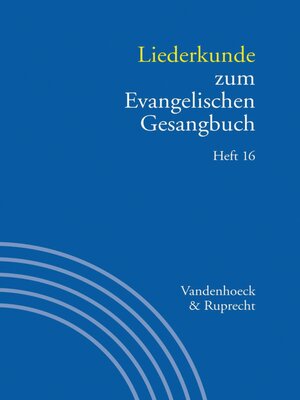 cover image of Liederkunde zum Evangelischen Gesangbuch. Heft 16